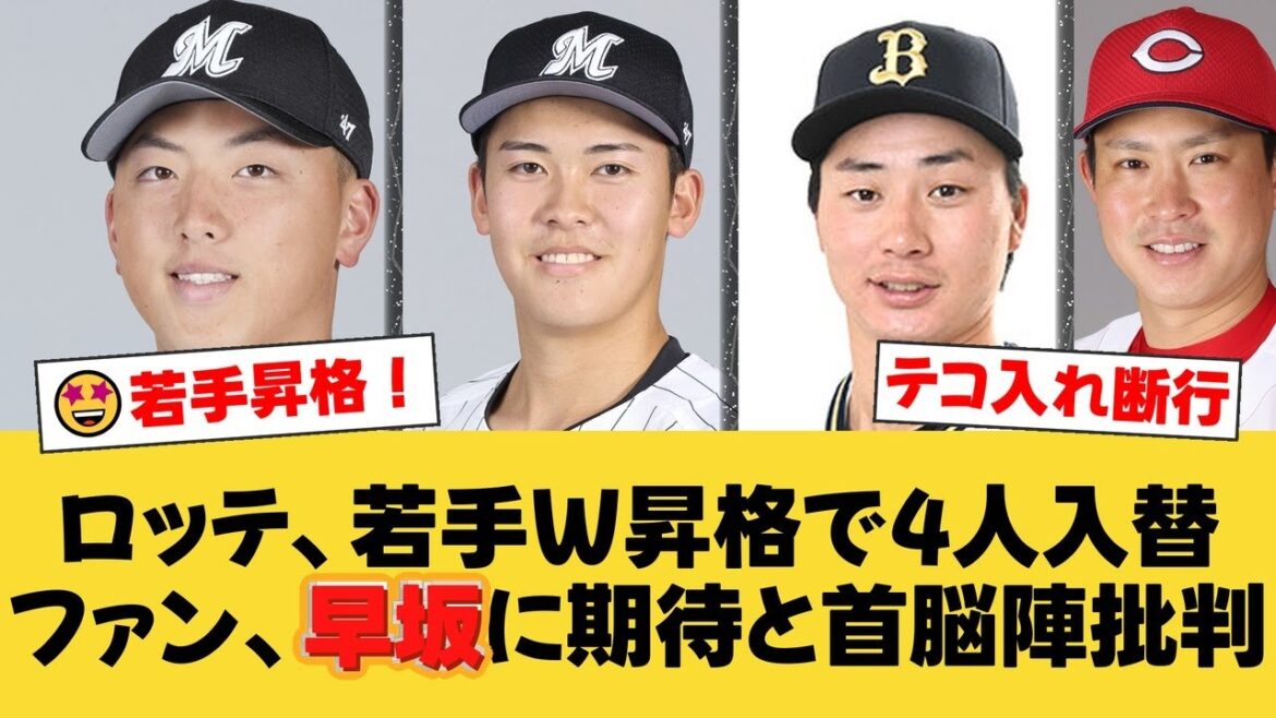 【ロッテ4人入れ替え】期待の若手 早坂響&田中晴也を登録!オリックス廣岡大志が復帰、広島は堂林翔太が二軍降格…11日の公示まとめ【ロッテファンの反応】【M速報】 【ロッテ4人入れ替え】期待の若手 早坂響&田中晴也を登録!オリックス廣岡大志が復帰、広島は堂林翔太が二軍降格...11日の公示まとめ【ロッテファンの反応】【M速報】