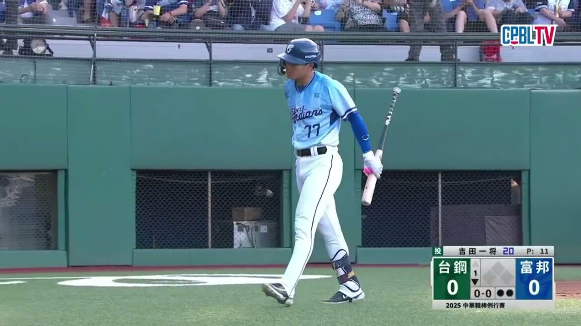 07/13 台鋼 VS 富邦 一局下，吉田一将用了15顆球，完成三上三下的內容