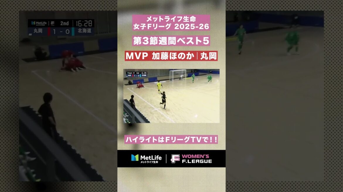 【第3節｜週間ベスト5】会場大歓喜！#加藤ほのか "涙"のリーグ戦初ゴール！【#メットライフ生命女子Ｆリーグ2025-26】