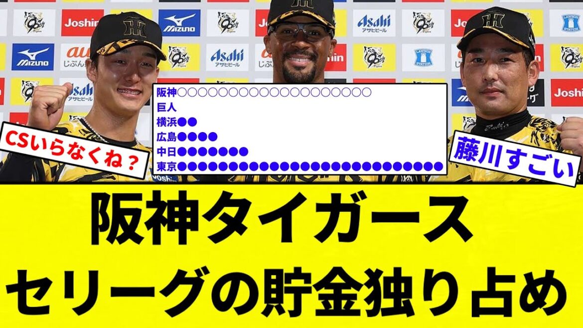 【強すぎだろ！！】阪神タイガース、セリーグの貯金独り占めwwwwwwww【プロ野球反応集】【2chスレ】【なんG】