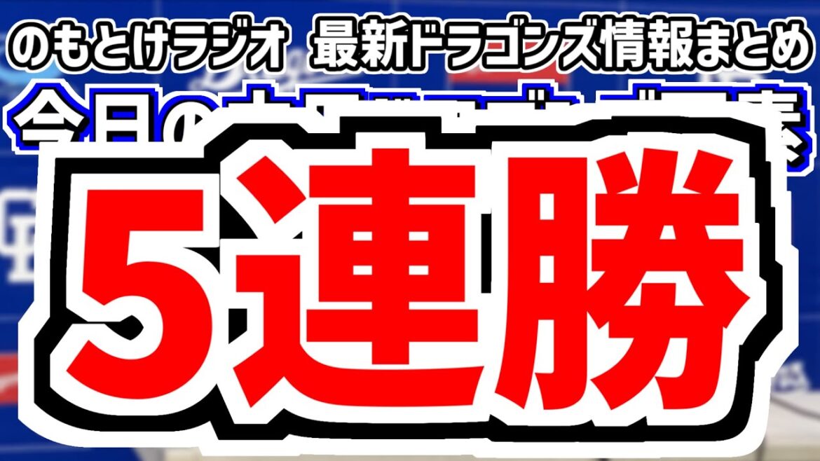 7月15日(火)　のもとけラジオ/今日の中日ドラゴンズ要素　5連勝！ボスラー勝ち越しタイムリー！山本泰寛も！柳1軍復帰！井上監督は？阪神戦、石川昂弥 カリステ 津田啓史 吉田聖弥 高橋幸佑！2軍広島戦