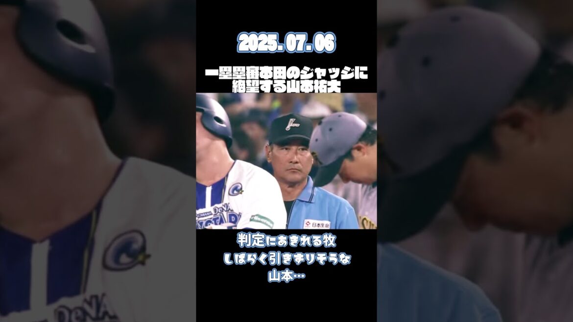 #baystars #shorts  #プロ野球 【誤審】山本祐大、一塁塁審本田のありえないジャッジに絶望する…【スイング判定】