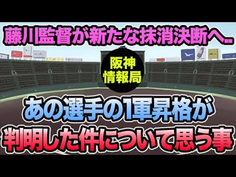 【藤川監督が新たな抹消決断へ】あの選手の1軍昇格が判明した件について思う事【阪神タイガース】 【藤川監督が新たな抹消決断へ】あの選手の1軍昇格が判明した件について思う事【阪神タイガース】