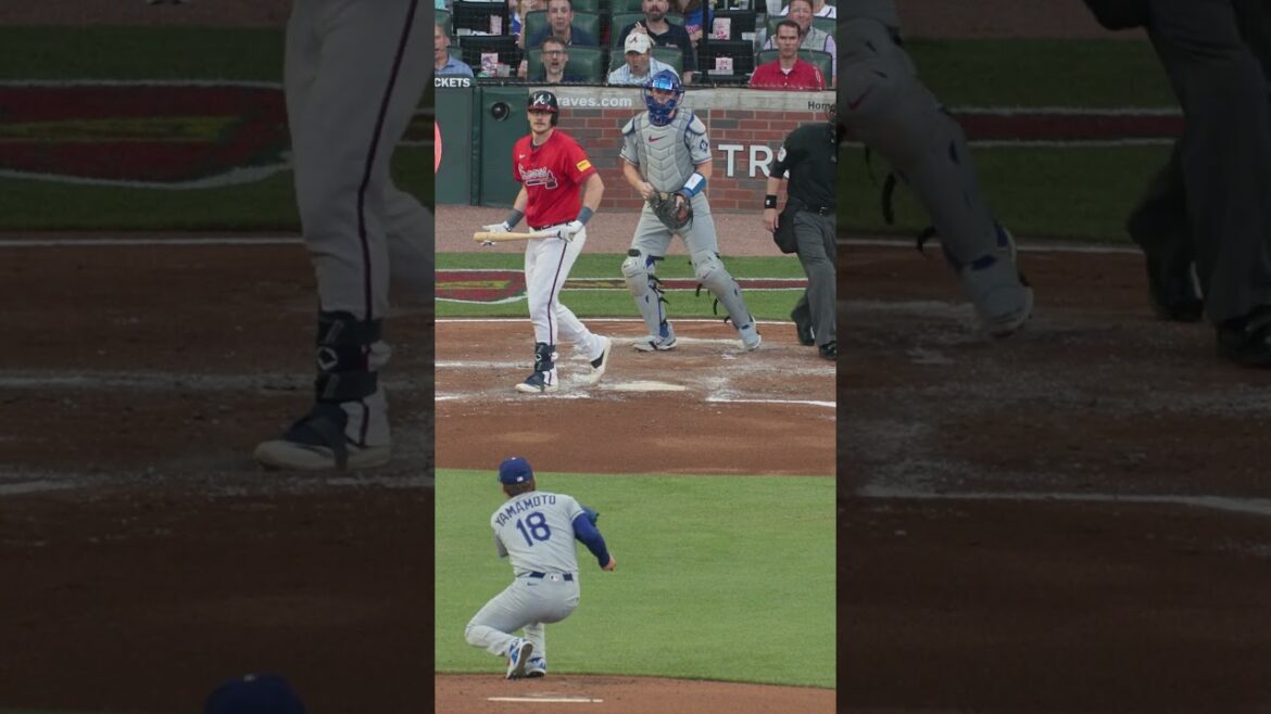 Yoshinobu Yamamoto snatches the 106 MPH comebacker 😳 Yoshinobu Yamamoto snatches the 106 MPH comebacker 😳