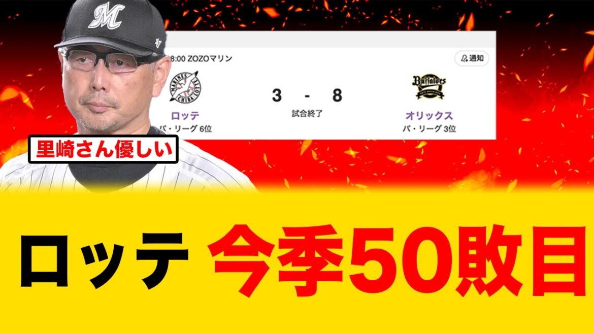 【かなりマズい】千葉ロッテ最速50敗目と深刻な状態になる