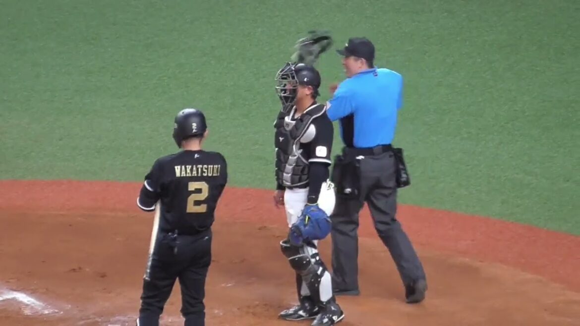 若月 健矢、坂本 光士郎 の髪が長すぎると主審にアピールか？　#オリックスバファローズ #千葉ロッテマリーンズ