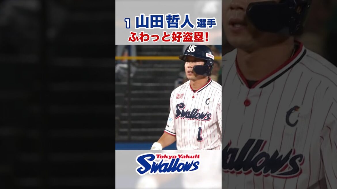 山田哲人選手 ふわっと好盗塁！　#swallows #山田哲人 #shorts