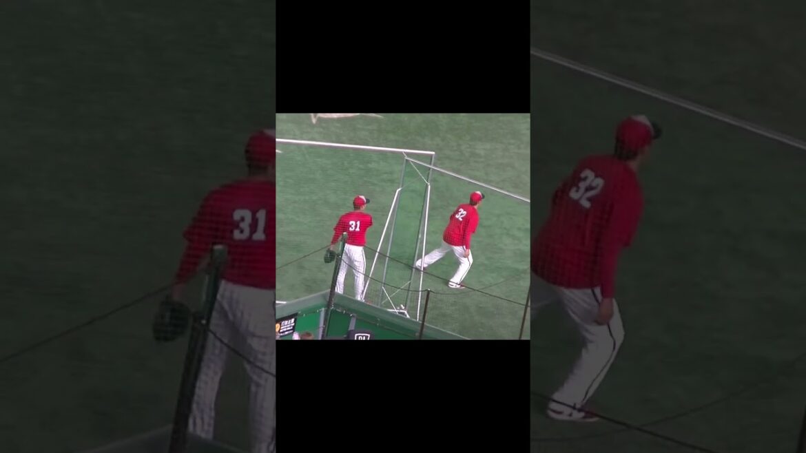 【カープ】坂倉将吾と石原貴規の守備練習（2024年6月28日読売ジャイアンツ対 広島カープ）