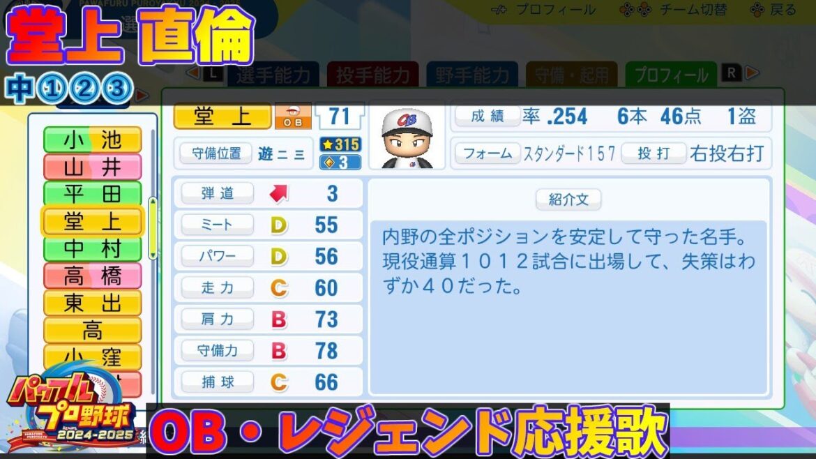 【パワプロ2024-2025】堂上 直倫【ＯＢ・レジェンド選手応援歌】