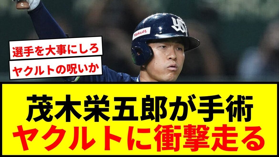 【衝撃】ヤクルト茂木栄五郎が左膝半月板手術で復帰未定！楽天からFA加入1年目でまさかの長期離脱へ
