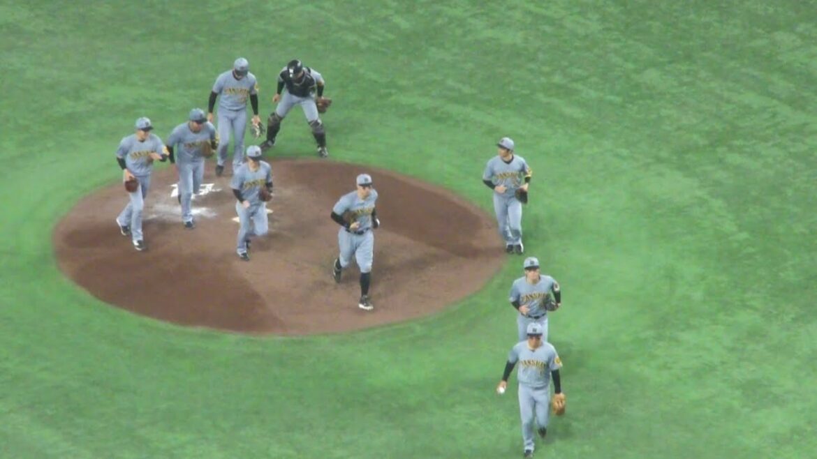 阪神タイガース 岩崎優が岸田行倫をレフトフライに打ち取って試合終了　巨人 1 - 2 阪神　2025年7月20日(日) 東京ドーム