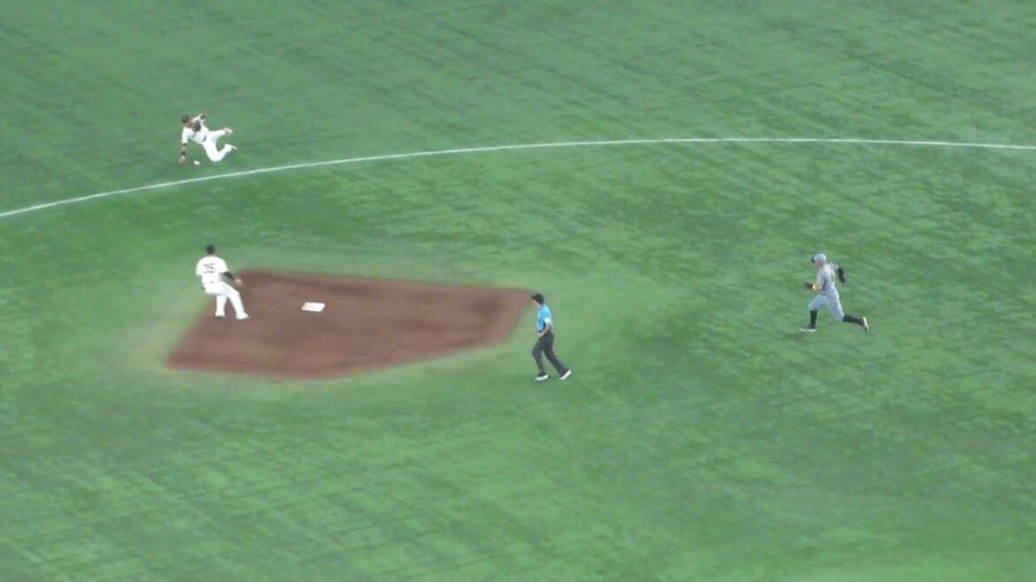 巨人 吉川尚輝のナイスプレーによる、463のダブルプレー　巨人 vs 阪神　2025年7月20日(日) 東京ドーム