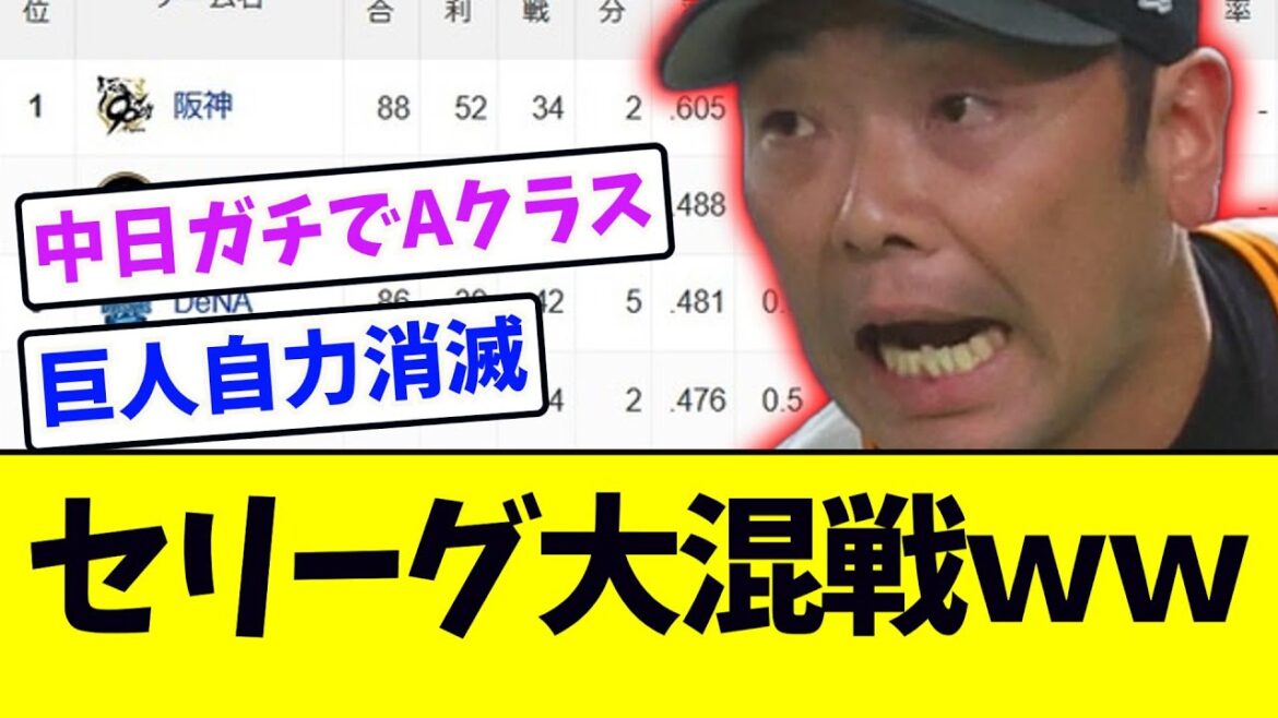 セリーグ順位表、大混戦になるｗｗｗ