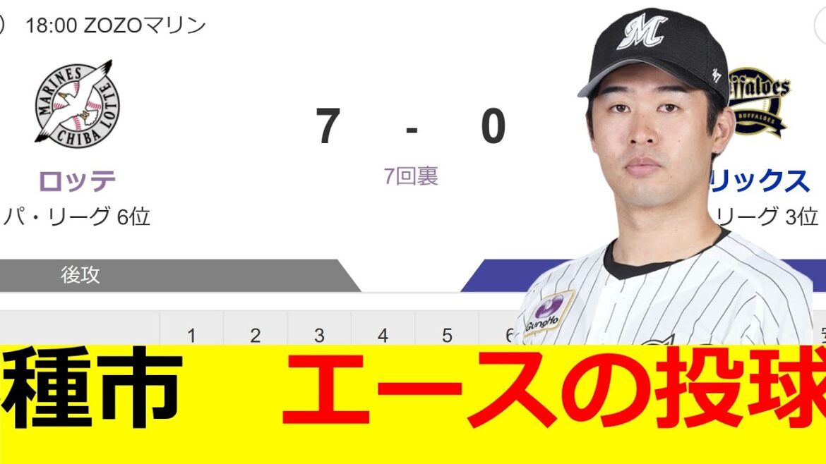 種市　エースの投球を展開する　ロッテファンの反応集