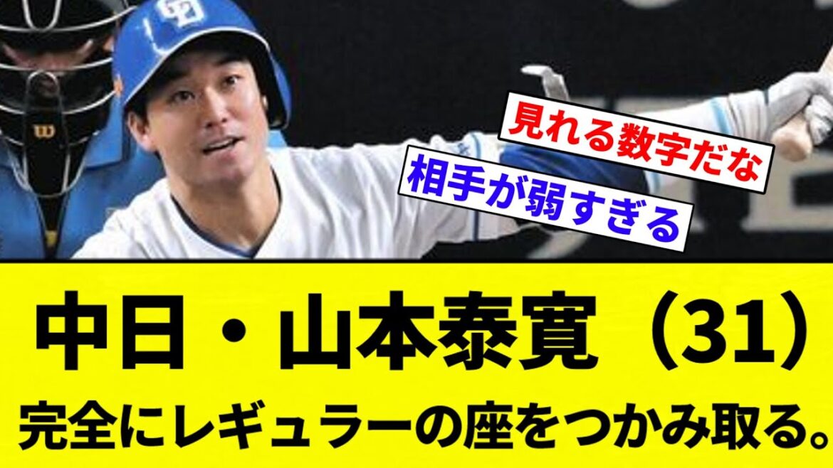 【お前 つかんだな】中日・山本泰寛(31)、完全にレギュラーの座をつかみ取る。【プロ野球反応集】【2chスレ】【なんG】 【お前 つかんだな】中日・山本泰寛(31)、完全にレギュラーの座をつかみ取る。【プロ野球反応集】【2chスレ】【なんG】