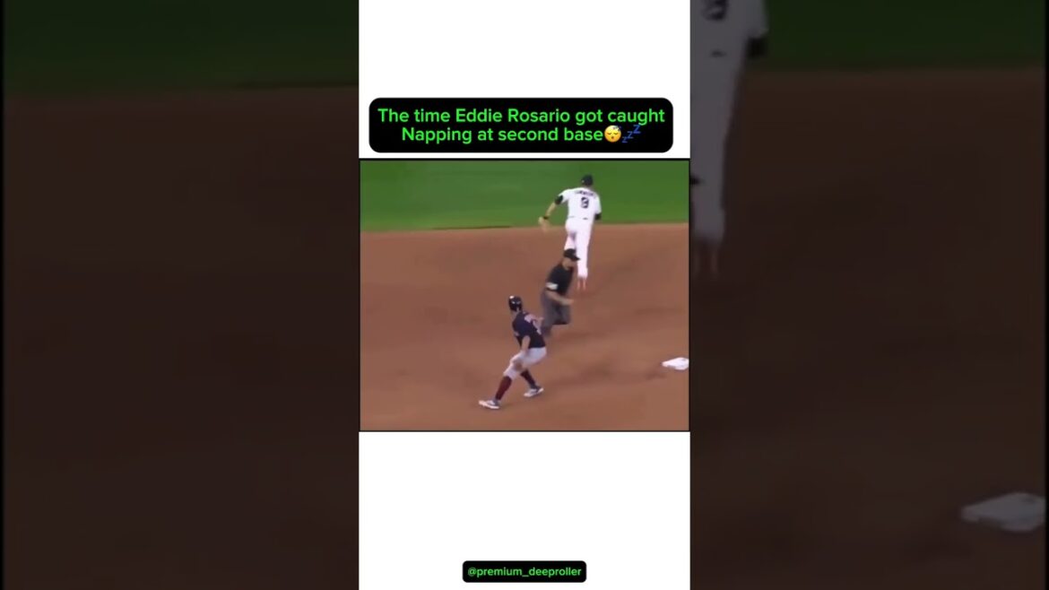 The time Eddie Rosario got caught napping at second base💤😴 #mlb #baseball #sleep #nap #sleeping