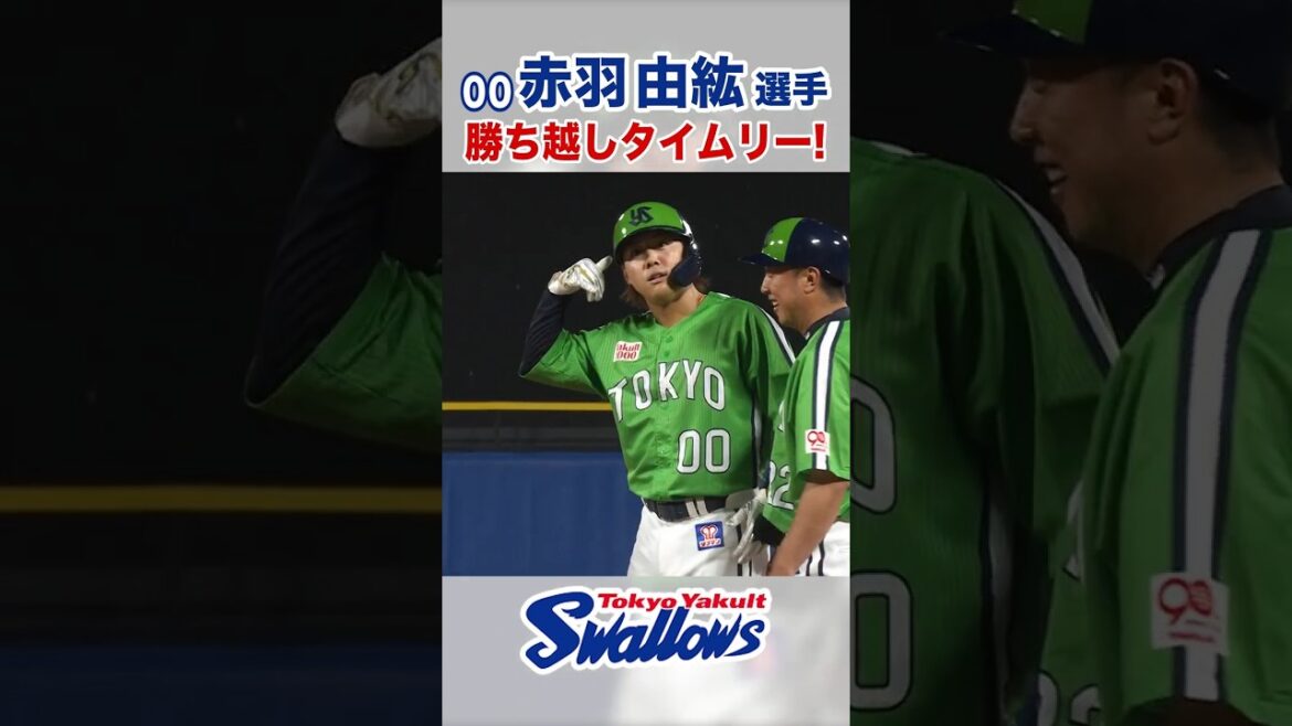 赤羽由紘選手 勝ち越しタイムリー！  #swallows #赤羽由紘 #shorts