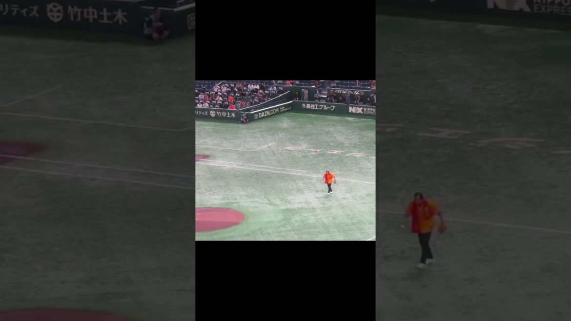 巨人戦ファーストピッチにプロレスラー藤波辰爾選手　①（ 読売ジャイアンツ 対 中日ドラゴンズ 2024年8月23日）