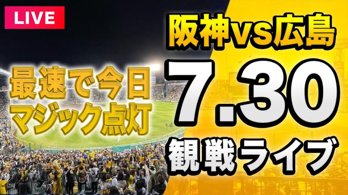 【阪神 vs 広島 LIVE🔴】7/30 阪神タイガース 対 広島東洋カープを一緒に観戦するライブ。【セリーグ】