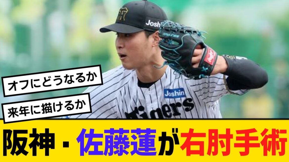 阪神・佐藤蓮が右肘手術、大阪府内の病院を退院【野球】【反応】【考察】 阪神・佐藤蓮が右肘手術、大阪府内の病院を退院【野球】【反応】【考察】