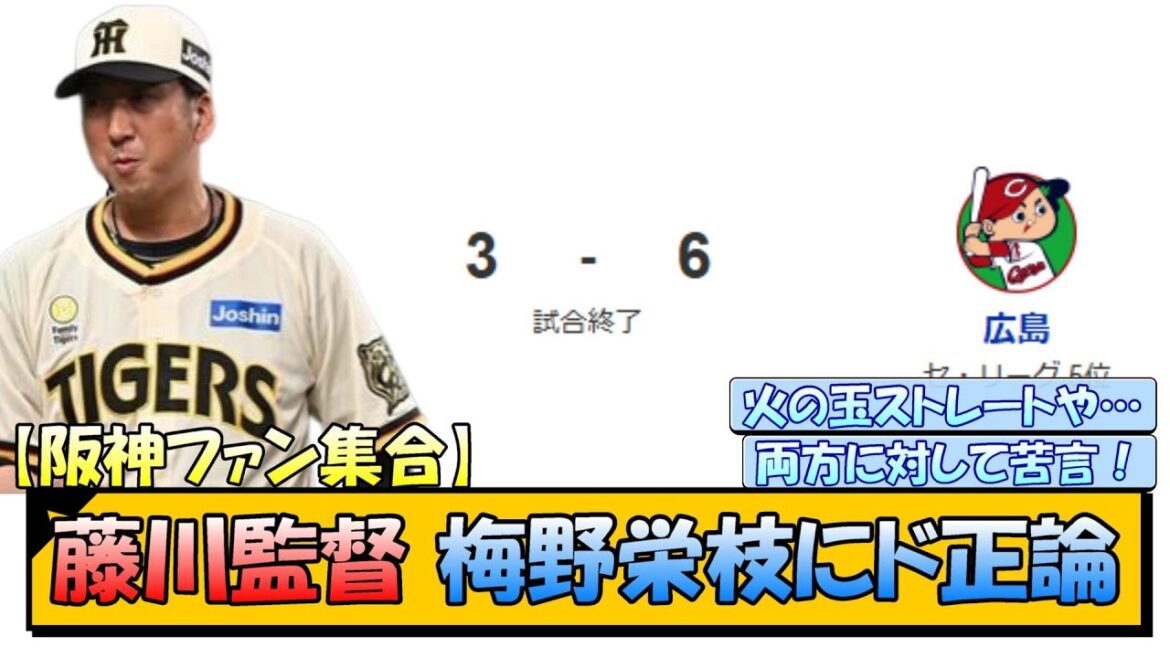 【阪神ファン集合】藤川監督 梅野栄枝にド正論