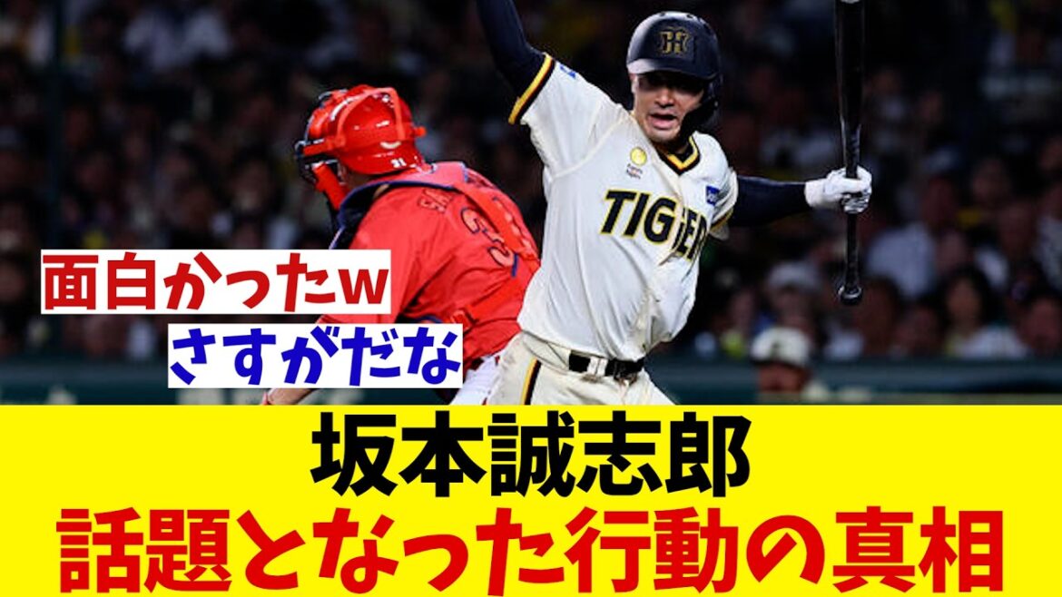 阪神・坂本誠志郎　まさかの行動の真相を語る・・・【野球情報】【2ch 5ch】【なんJ なんG反応】【野球スレ】