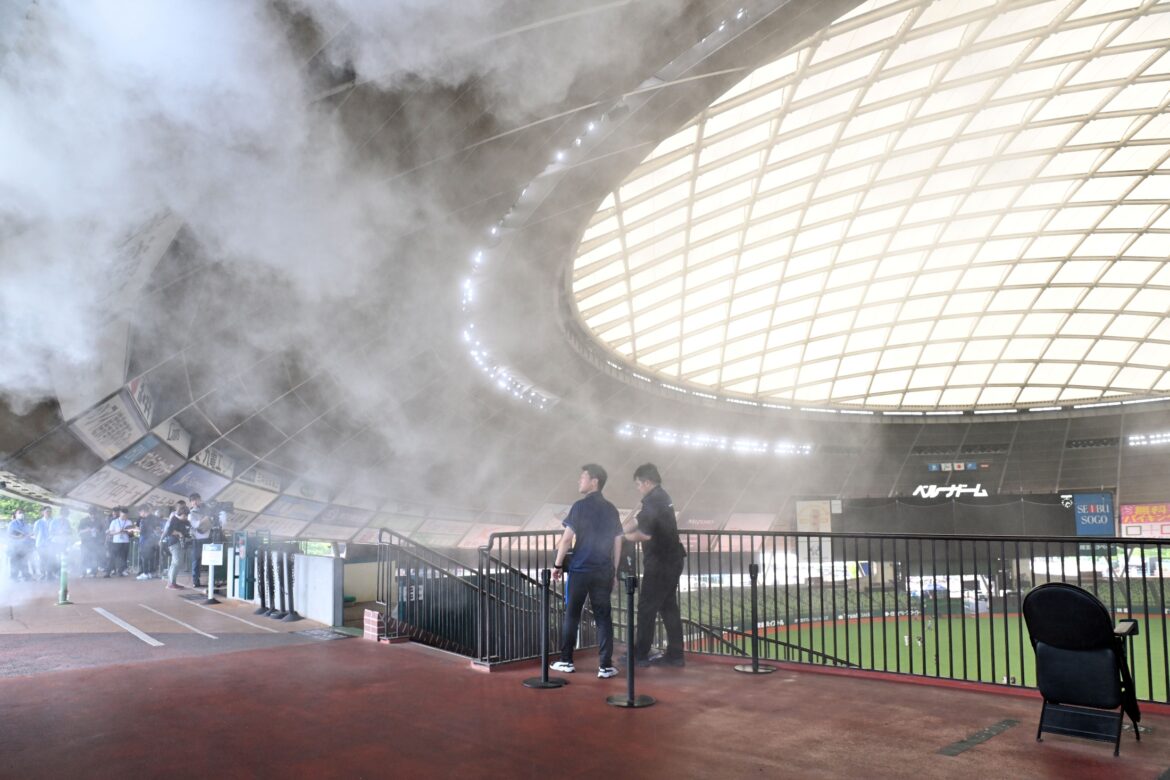 西武の本拠地ベルーナドームの暑熱対策、冷却ミスト装置が稼働開始 インプレー時除き不定期に噴射(西スポWEB OTTO!) – Yahoo!ニュース – Yahoo!ニュース 西武の本拠地ベルーナドームの暑熱対策、冷却ミスト装置が稼働開始 インプレー時除き不定期に噴射(西スポWEB OTTO!) - Yahoo!ニュース - Yahoo!ニュース