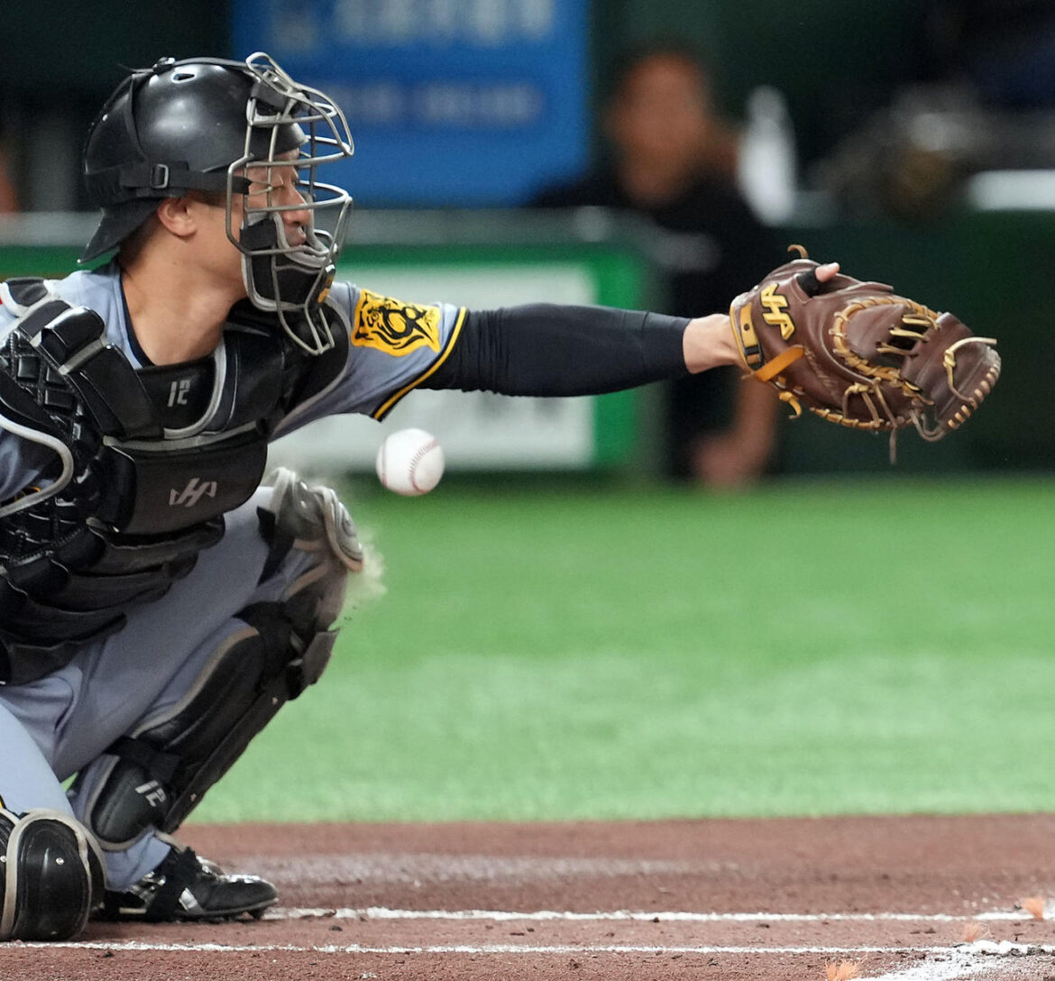 巨人対阪神　1回裏巨人無死、丸佳浩のファウルチップが坂本の膝にあたる（撮影・たえ見朱実）