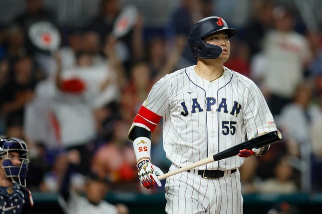 2023年WBC決勝で本塁打を放った村上宗隆（写真：USA TODAY Sports/ロイター/アフロ）