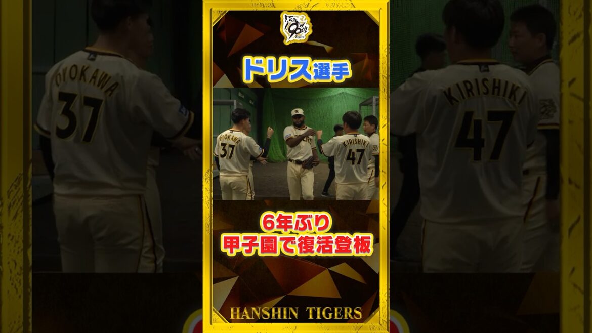 【復活】#ドリス 選手が甲子園のマウンドに帰ってきた！#梅野隆太郎 選手と共になつかしのバッテリーが見事無失点に抑えました！#shorts