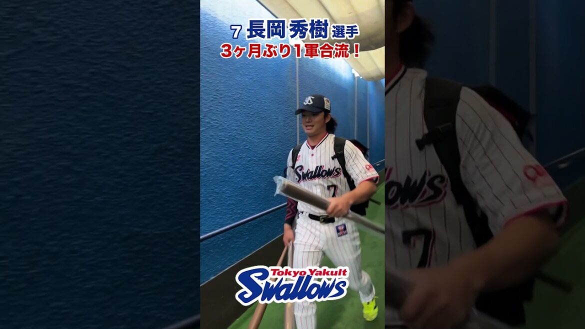 長岡秀樹選手 3ヶ月ぶり1軍合流！ #swallows #長岡秀樹 #shorts