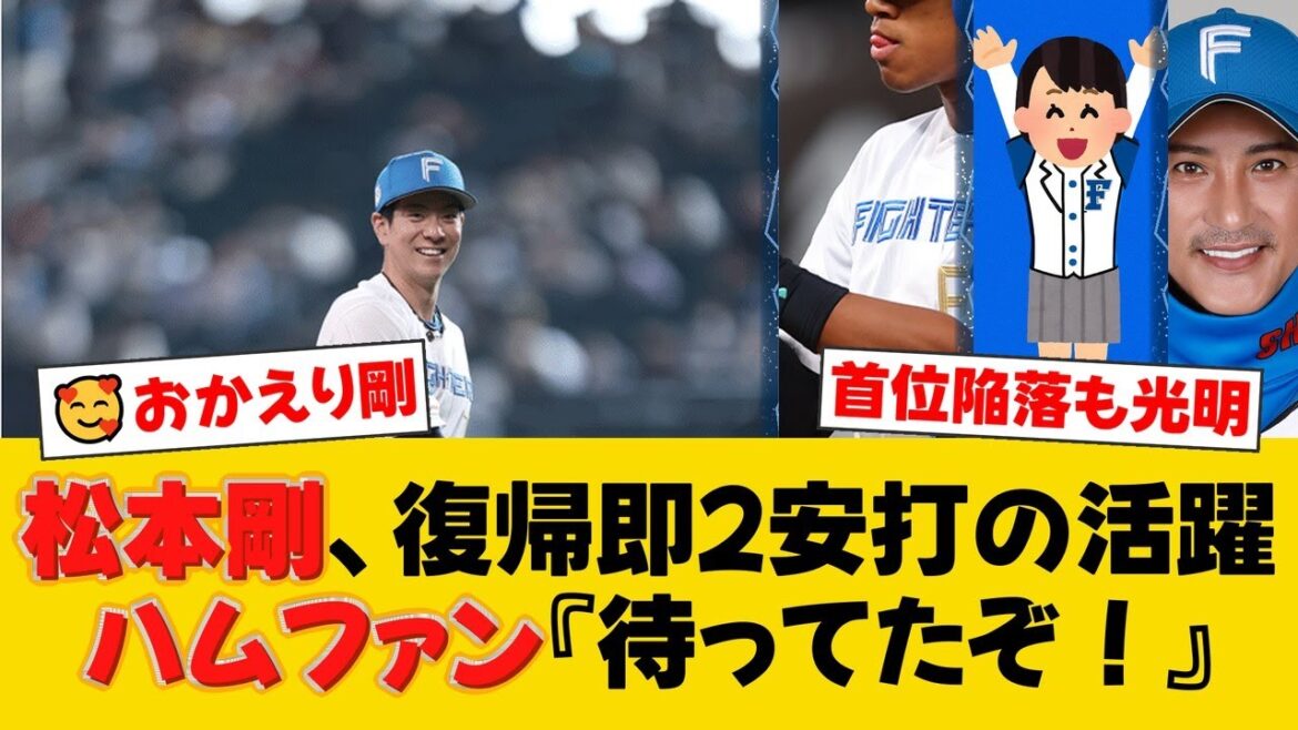 日本ハム首位陥落も、松本剛が復帰即2安打1打点！今江氏も絶賛の走塁で存在感示す！ファンからは『待ってた！』と歓喜の声【日ハムファンの反応】【F速報】