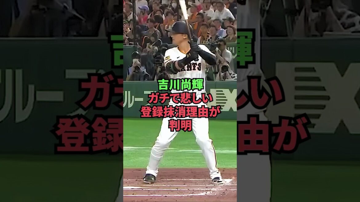 吉川尚輝、ガチで悲しい登録抹消理由が判明 吉川尚輝、ガチで悲しい登録抹消理由が判明