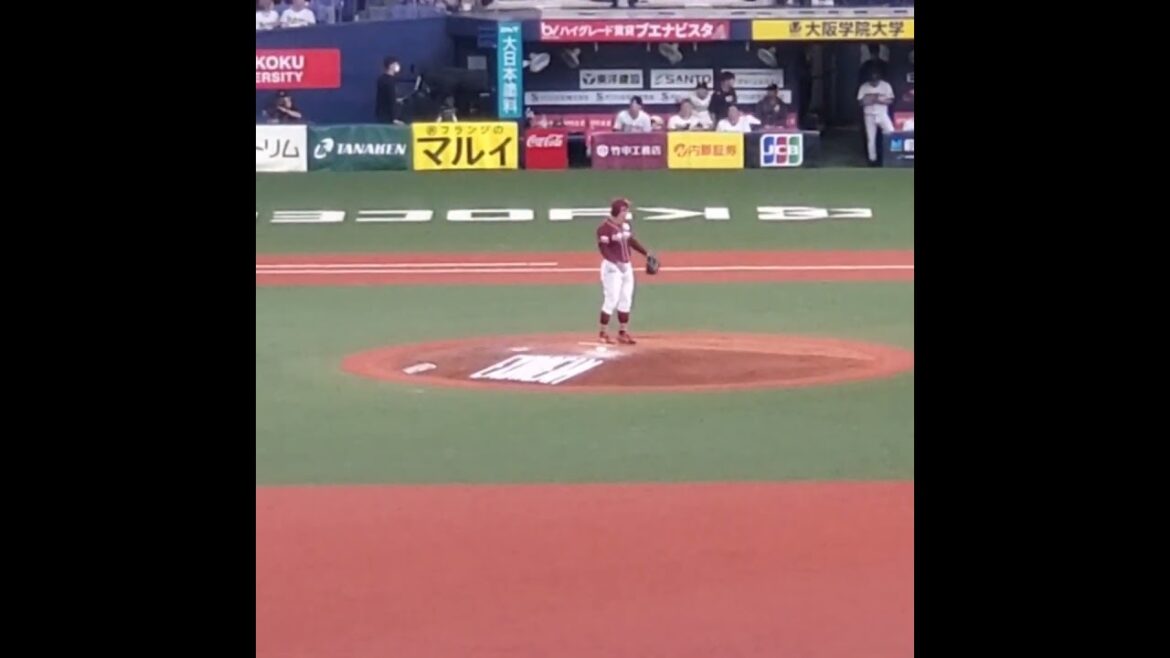 20250627　津留﨑大成の投球練習　6回ｳﾗ　東北楽天ｺﾞｰﾙﾃﾞﾝｲｰｸﾞﾙｽ　#shorts@京ｾﾗﾄﾞｰﾑ大阪･ﾚﾌﾄ外野下段 Bsｵﾘ姫ﾃﾞｰ2025