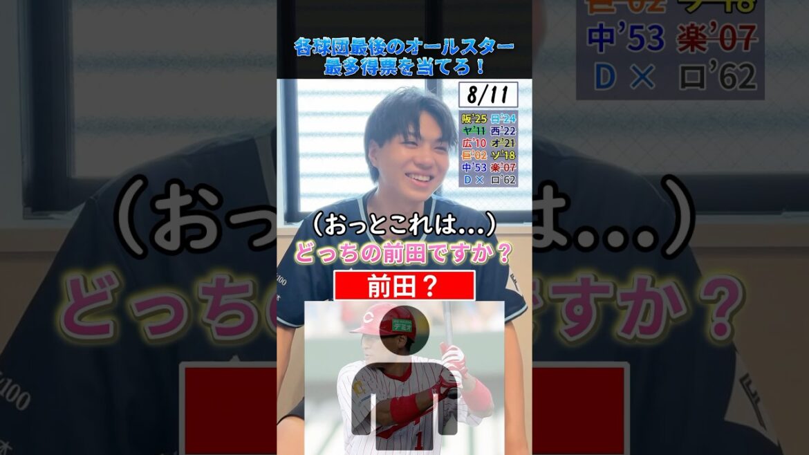 各球団・最後のオールスターファン投票最多得票を当てろ！#プロ野球 #野球 #オールスター #ファン投票
