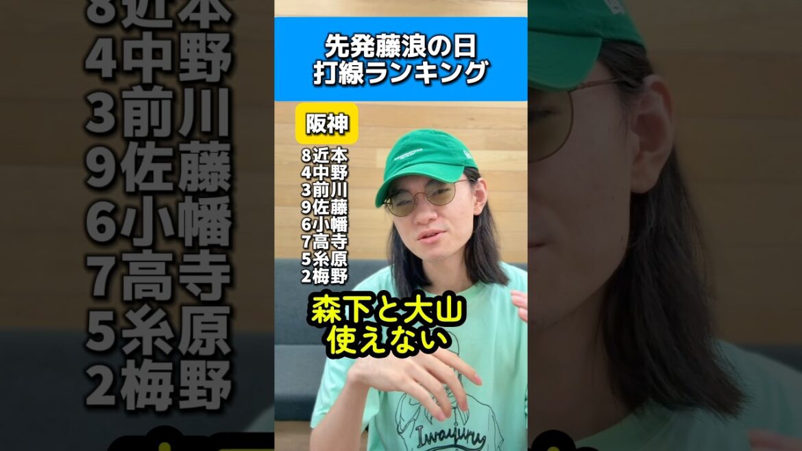 先発藤浪の日の打線ランキング#阪神タイガース#藤浪晋太郎 先発藤浪の日の打線ランキング#阪神タイガース#藤浪晋太郎