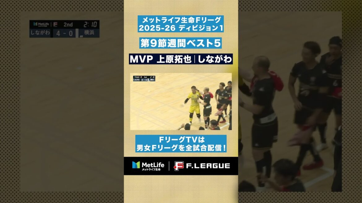 【第9節|週間ベスト5】美しすぎるパントキック!GKなのに2点目⁉️#上原拓也 今季二度目の出場で移籍後初得点🎉【#メットライフ生命Fリーグ2025-26 ディビジョン1】 【第9節|週間ベスト5】美しすぎるパントキック!GKなのに2点目⁉️#上原拓也 今季二度目の出場で移籍後初得点🎉【#メットライフ生命Fリーグ2025-26 ディビジョン1】