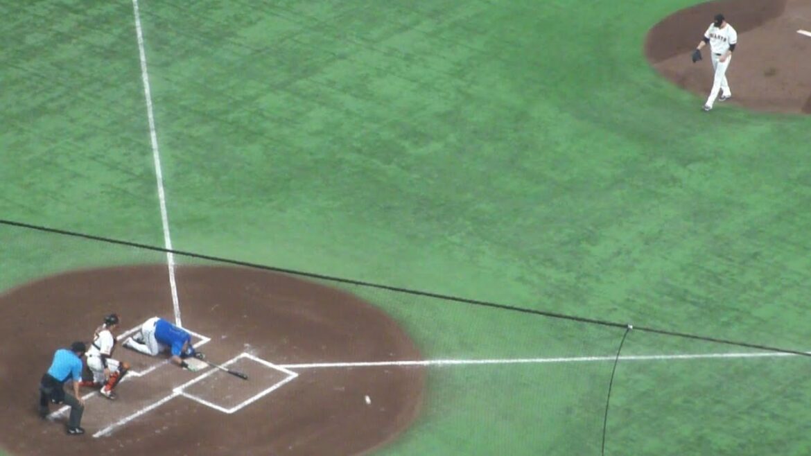 DeNA 蝦名達夫 デッドボール　巨人 vs DeNA　2025年8月2日(土)　東京ドーム