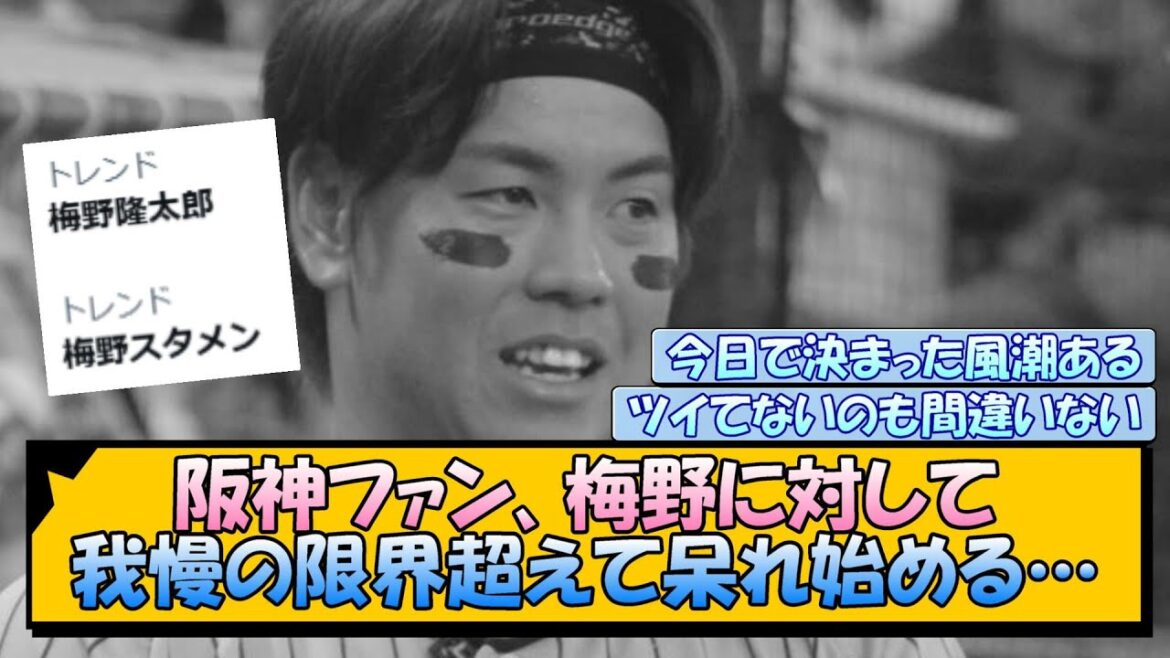 阪神ファン、梅野に対して我慢の限界を超えて呆れ始める…