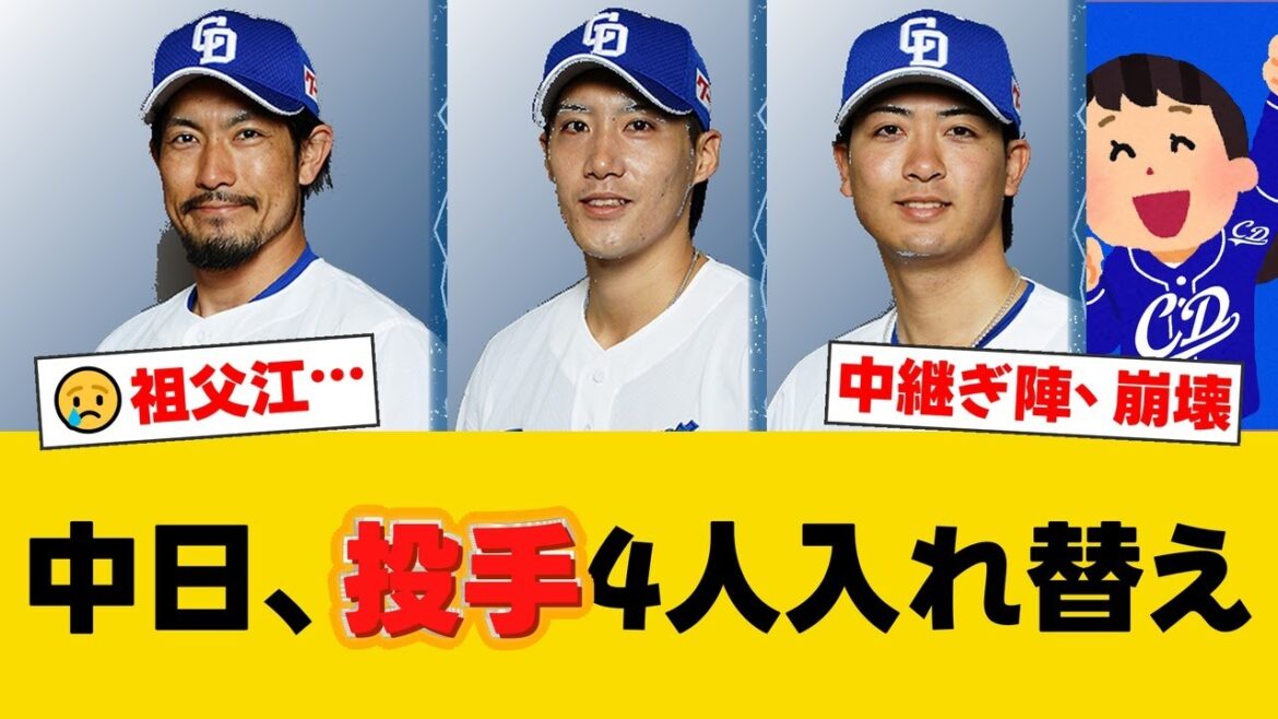 中日、投手4人を緊急入れ替え。前日炎上の齋藤綱記と祖父江大輔を抹消し、ドラ2ルーキー吉田聖弥が1軍初昇格へ!【中日ファンの反応】【D速報】 中日、投手4人を緊急入れ替え。前日炎上の齋藤綱記と祖父江大輔を抹消し、ドラ2ルーキー吉田聖弥が1軍初昇格へ!【中日ファンの反応】【D速報】