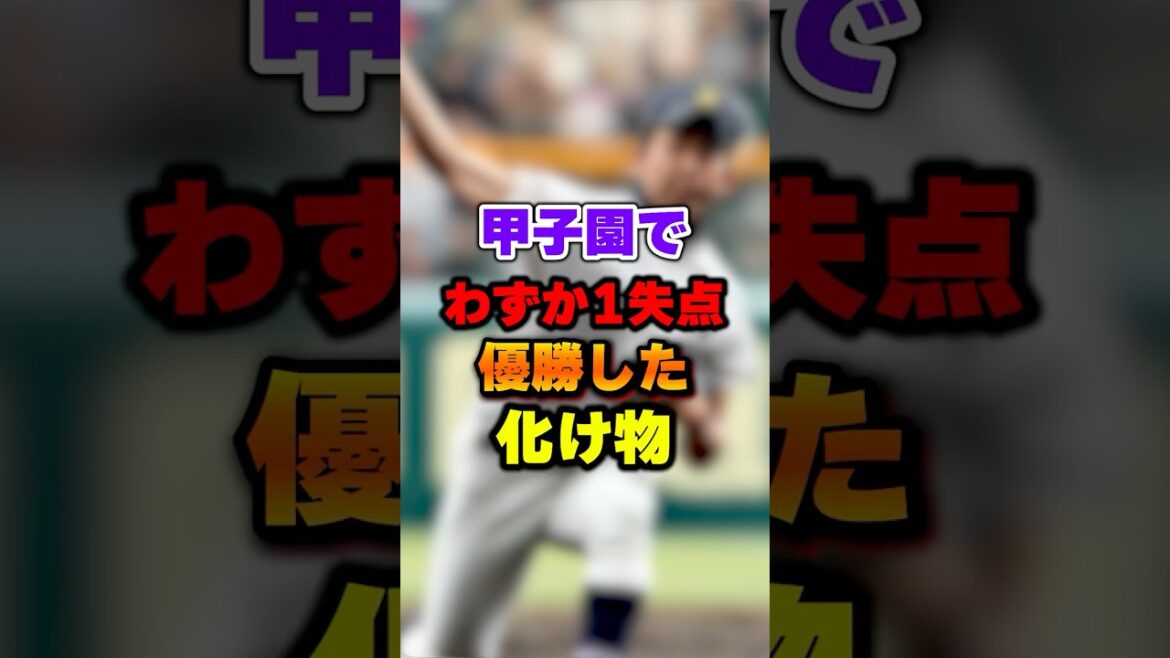 甲子園でわずか1失点優勝した化け物