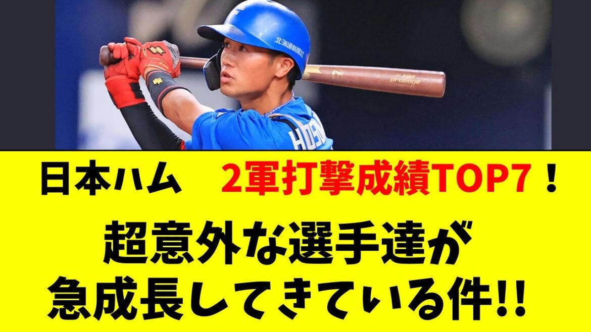【日ハム】２軍OPSトップ７！あの選手が実はかなり打ってる件