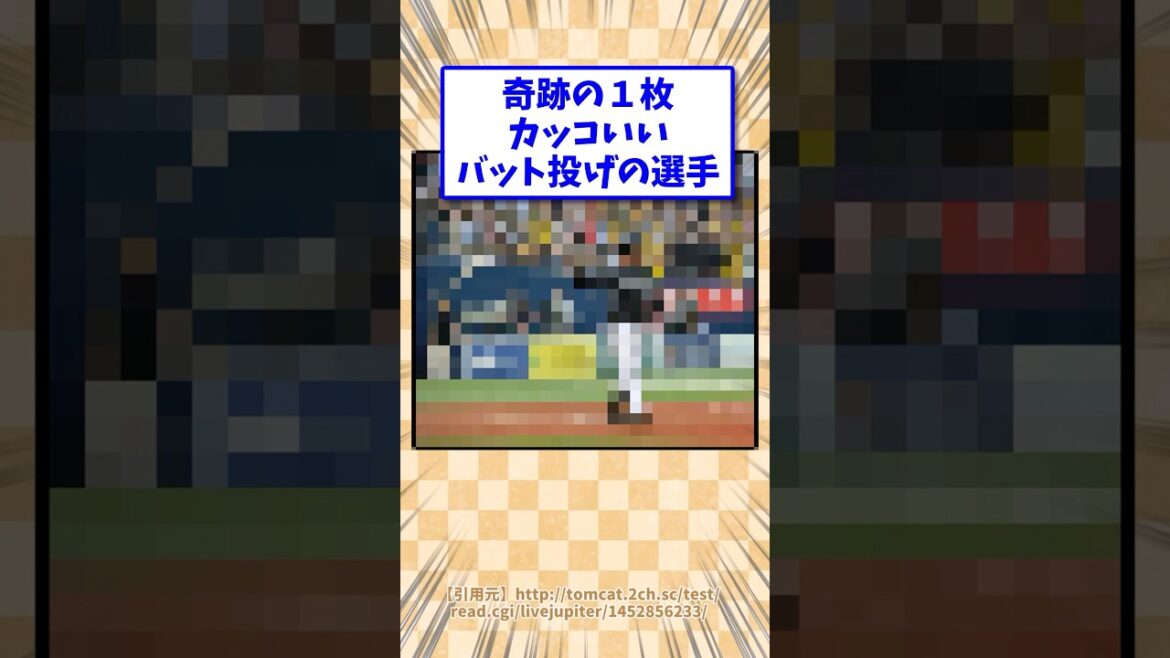 奇跡の1枚カッコいいバット投げの選手