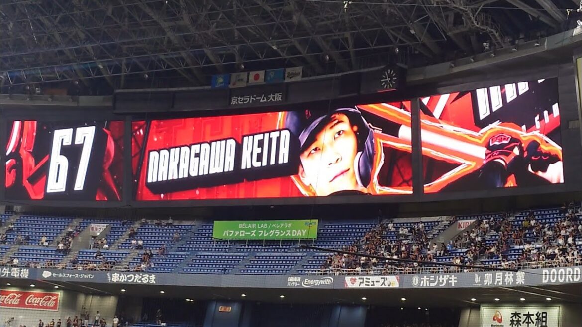 中川圭太 選手 ｢ATEEZ  In Your Fantasy｣ 偶数打席 登場曲 オリックス･バファローズ 選手 ビジョン映像 PV 演出 ヘッドショット @ 京セラドーム 2025 Bs夏の陣