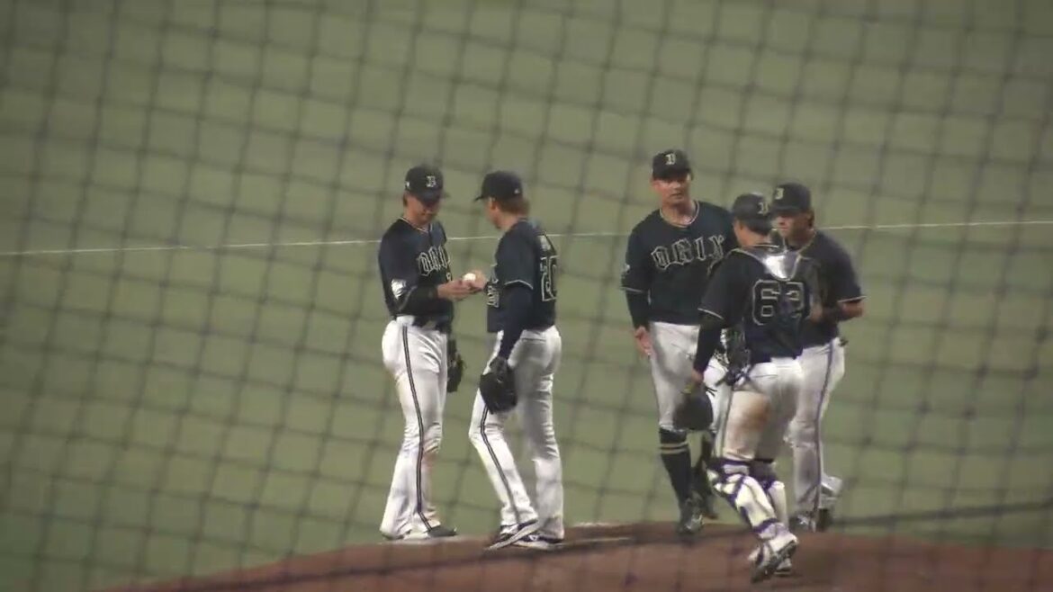 【ファーム おりほー】オリックスバファローズ 阿部翔太投手が 中日ドラゴンズ 打線を抑えゲームセット後の様子 2025/8/7 バンテリンドーム