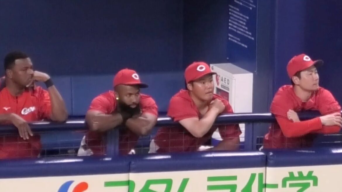 9回、森浦が細川に同点ホームランを浴び、髙太一の勝ちが消えた瞬間のカープベンチ...広島東洋カープvs中日ドラゴンズ 2025年8月8日