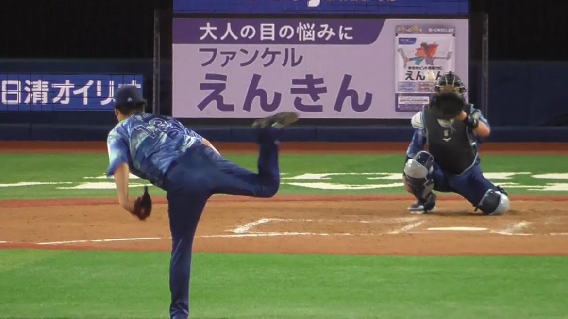 2025年8月7日 広島東洋戦・伊勢 大夢 投手の準備投球（ボールデッド中)