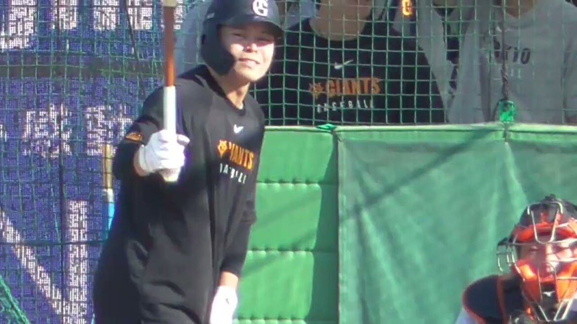 2025年8月8日 巨人・中山 礼都 選手の試合前フリー打撃練習