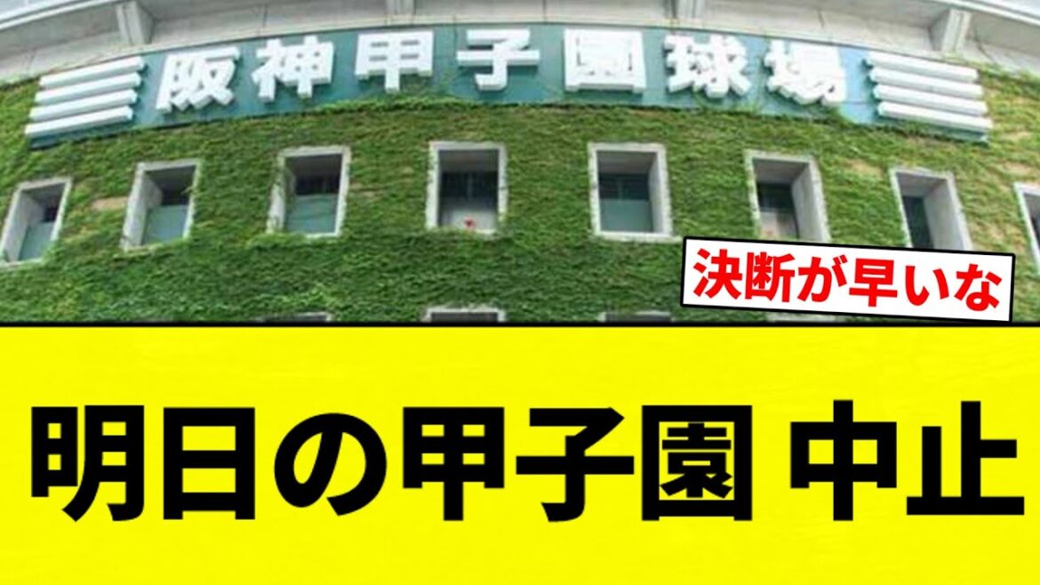 【中止してんねん！】明日の甲子園 中止【プロ野球反応集】【2chスレ】【なんG】