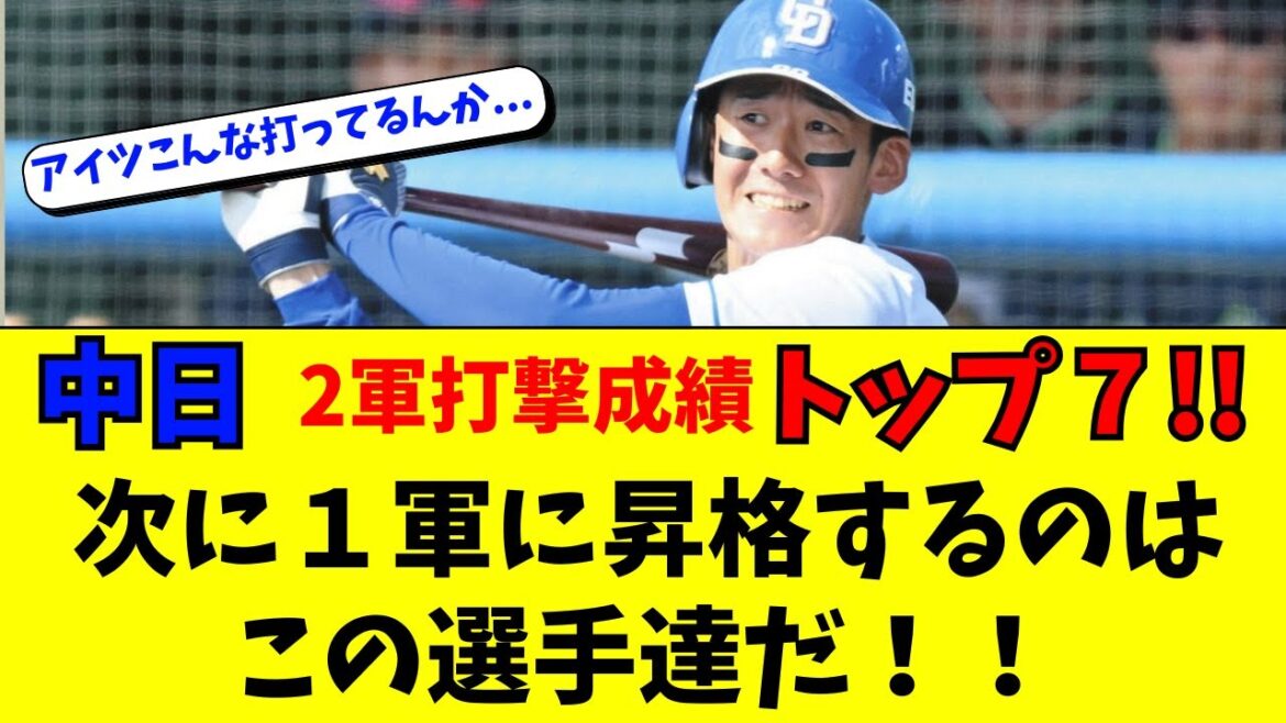 【中日】２軍OPSトップ７！あの選手が実はかなり打ってる件